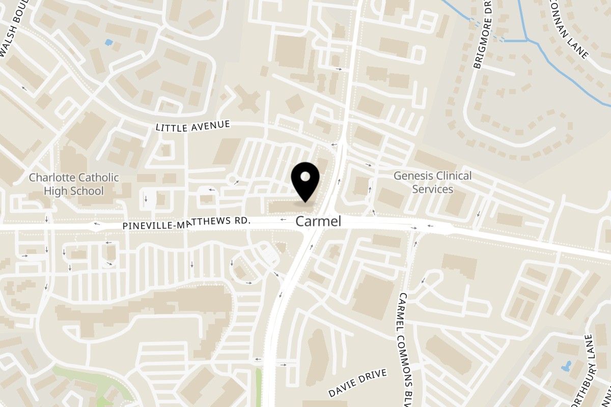 Map showing the location of New York Old School Bagel & Deli on 7510 Pineville-Matthews Rd #11a in Charlotte